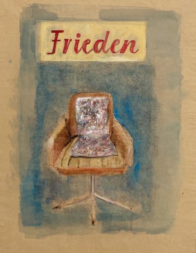 "GDR", Monotypie, Ölfarbe und Gouache auf Papier