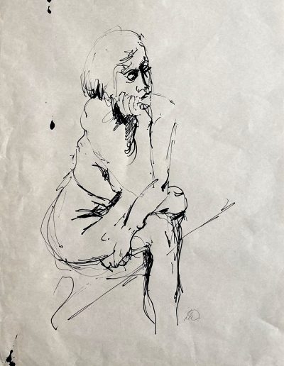 Akt, Tusche auf Papier