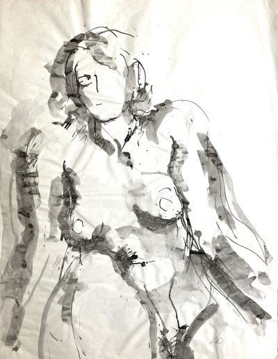 Akt, Tusche auf Papier