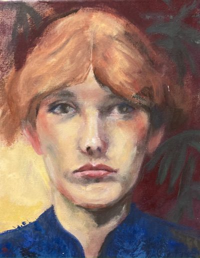 Rothaarige Frau, Eitempera/Öl auf Leinwand, 30 x 40 cm